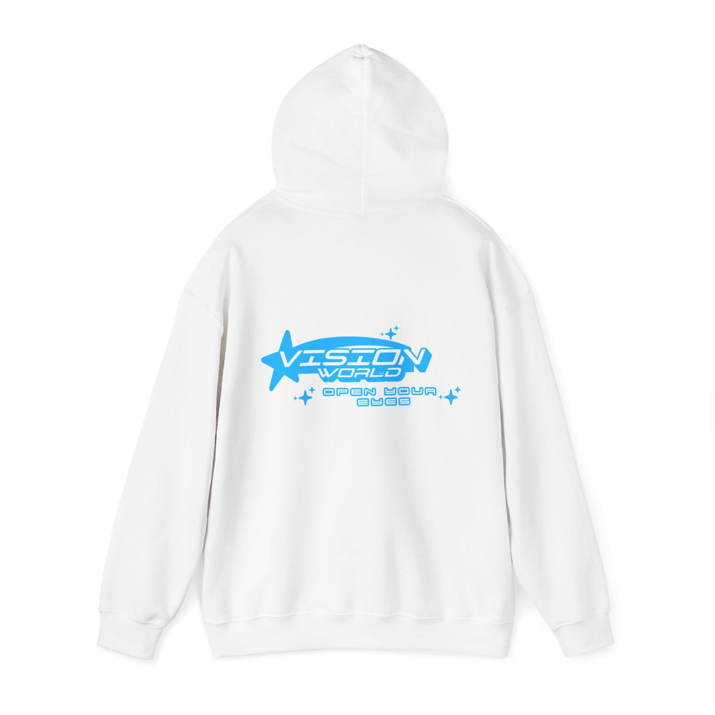 Vision World Blue and White Y2K hoodie